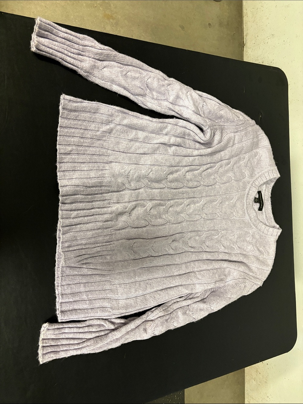 Banana Republic Lavender Cable-Knit Crewneck Sweater